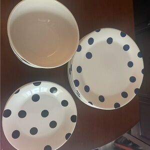 Kate Spade White and Blue Polka Dot Dinnerware Set